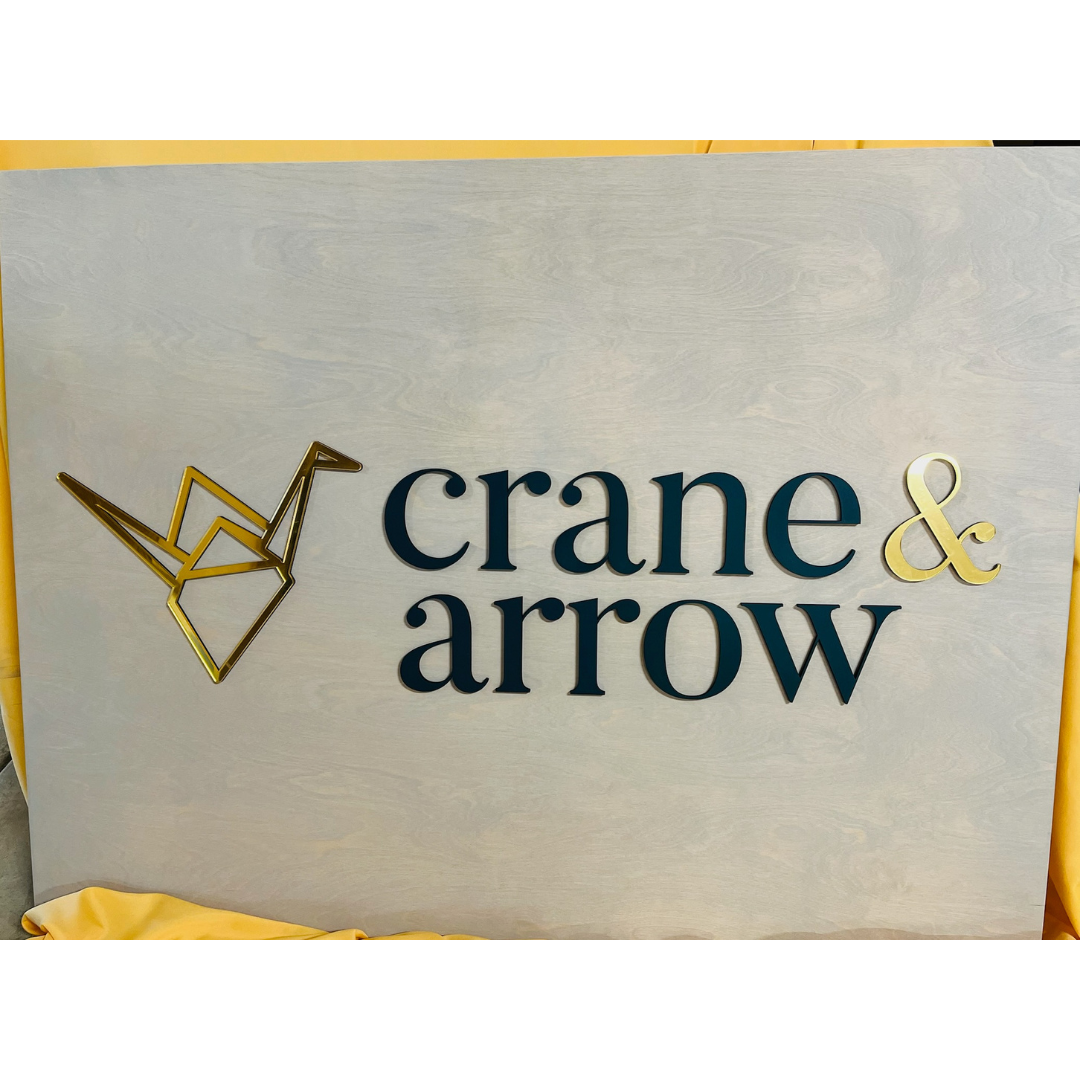 Wood Stained Backing - Acrylic Lettering