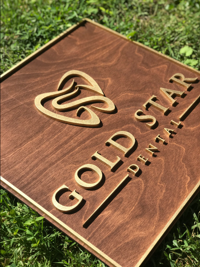 Wood Stained Backing - Wood Lettering
