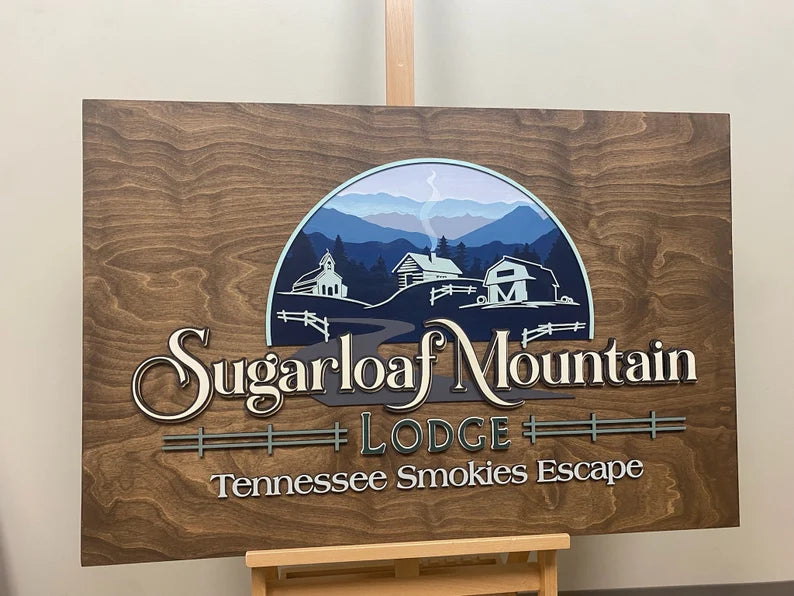 Wood Stained Backing - Wood Lettering
