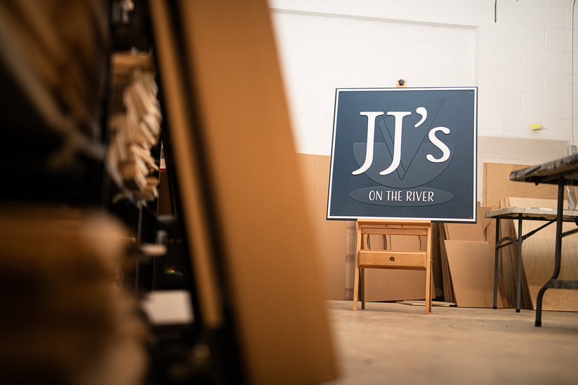 Custom Signs: Wood Painted Backing, Acrylic Lettering