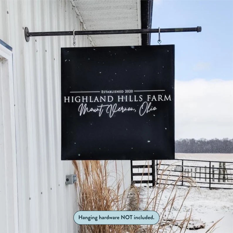 Custom Signs: Wood Painted Backing, Acrylic Lettering