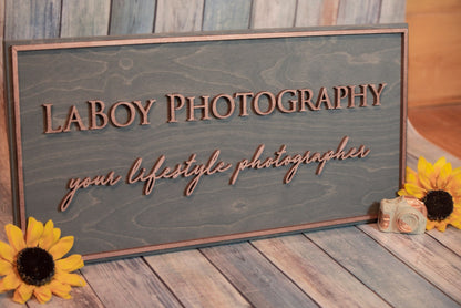Wood Stained Backing - Wood Lettering